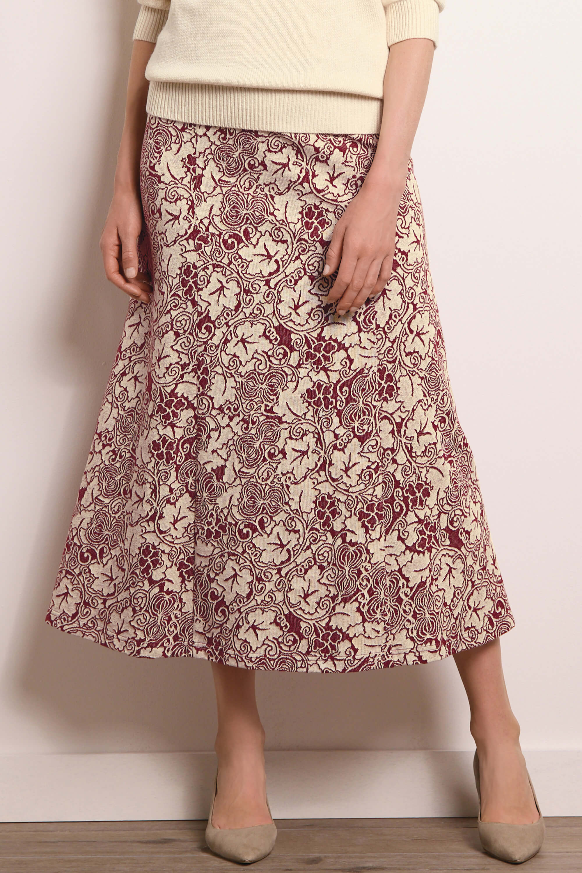 Blooming jacquard skirt (Blue gray) – Audire